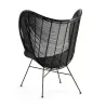 Designer-Sessel 83X85X113 Metall/Wicker Schwarz mit assoziieren Sessel mit Armlehnen für mehr Komfort