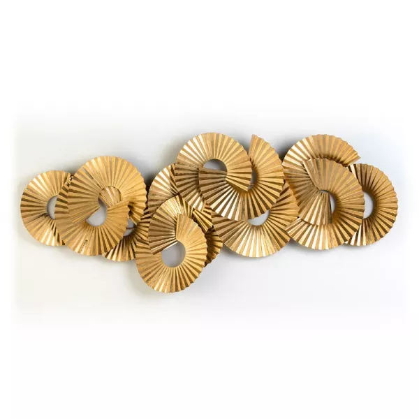 Wall Sculpture 180X12X68 Metal Golden to associate with Decorative Kitchen Wall Sculpture, Functional And Stylish