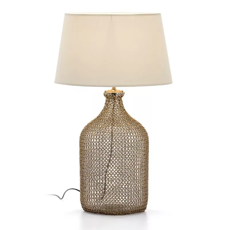 Lampe Auf Tisch Ohne Bildschirm 26X26X55 Glas / Metall Golden mit assoziieren Skandinavische Tischlampen mit klarem Design