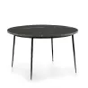 Table à Manger 125x125x75 Marbre Métal Noir