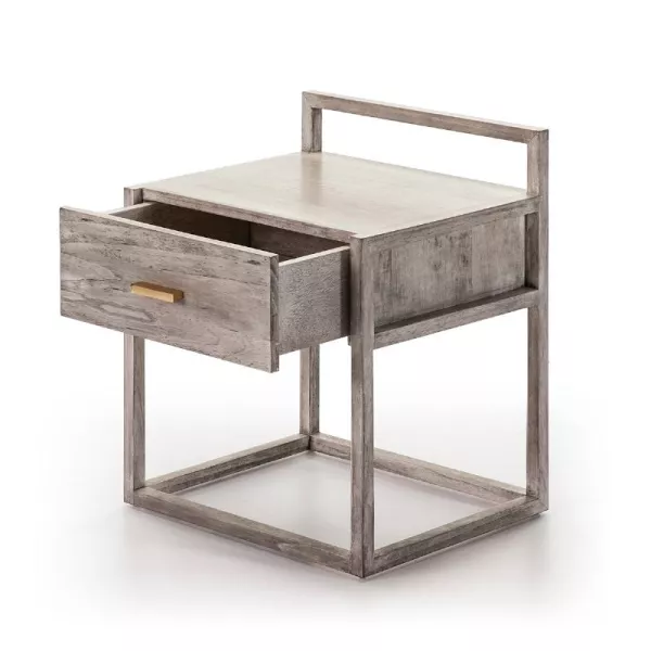 Table de chevet 1 tiroir 50x40x60 Bois Gris