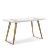 Desk 140X60X75 Wood White Metal Golden to associate with Practical and Robust Contemporary Folding Design Desk