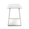 Desk 140X60X75 Wood White Metal Golden to associate with Contemporary Design Office Design For Dining Room