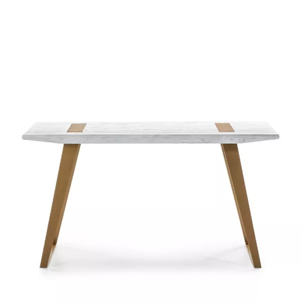 Desk 140X60X75 Wood White Metal Golden to associate with Contemporary Design Office for Functional and Stylish Kitchens