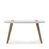 Desk 140X60X75 Wood White Metal Golden to associate with Contemporary Design Office for Functional and Stylish Kitchens