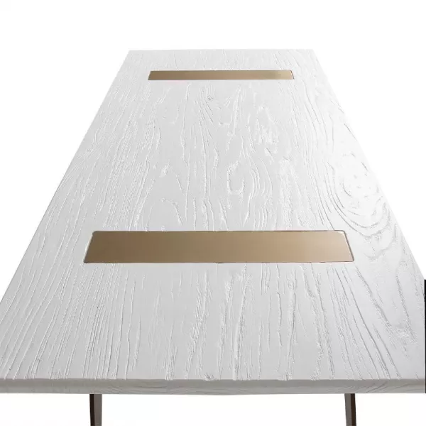 Banco 190X35X45 Madera Blanco Metal Dorado asociarse con Bancos interiores y exteriores modernos para un interior elegante