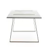 Table à Manger 200x90x76 Bois Blanc Métal Doré