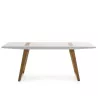 Table à Manger 200x90x76 Bois Blanc Métal Doré