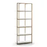 Scaffalatura 80X38X200 Legno Bianco Metallo Dorato associarsi a Mensole in rattan per uno stile naturale