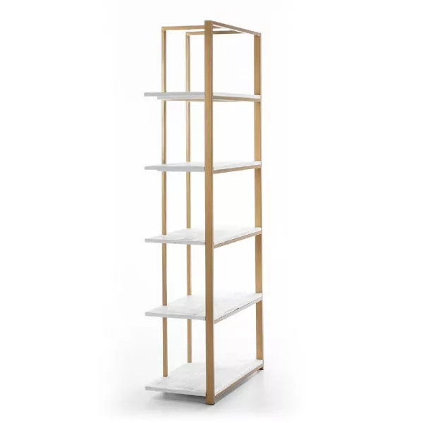 Shelf 80X38X200 Wood White Metal Golden to associate with Weather Resistant Garden Shelves