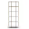 Étagère 80x38x200 Bois Blanc Métal Doré à associer à Etageres Vintage Pour Une Touche Rétro