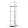 Shelf 80X38X200 Wood White Metal Golden to associate with Scandinavian Shelves With a Clean Design