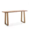 Console 160x45x82 Bois Naturel Métal Doré