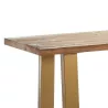 Console 160x45x82 Bois Naturel Métal Doré