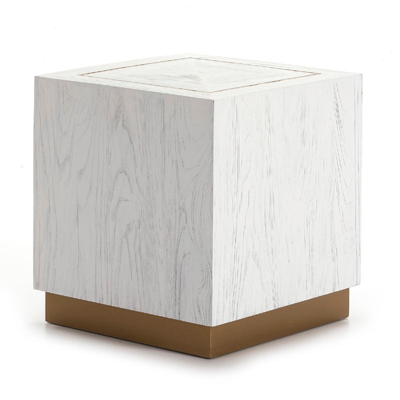 Mesa Auxiliar 55X55X60 Madera Blanco Metal Dorado asociarse con Mesas de centro de cocina funcionales y elegantes.