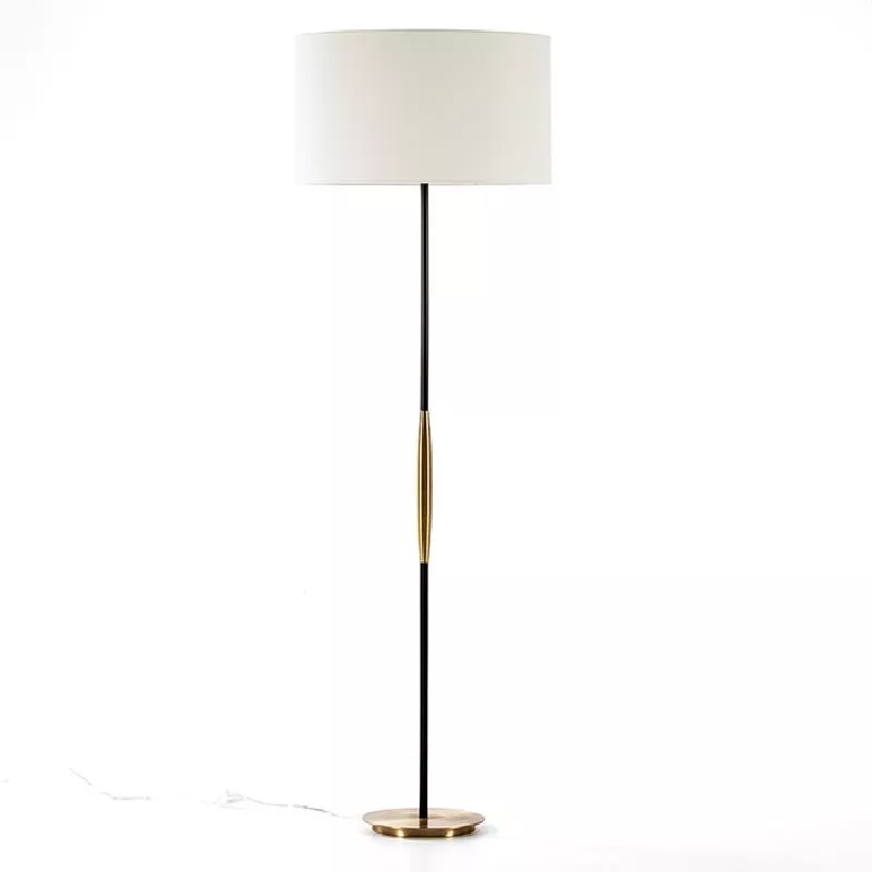 Lampada A Stelo Senza Paralume 24X140 Metallo Dorato Nero associarsi a Lampade da terra impilabili per risparmiare spazio