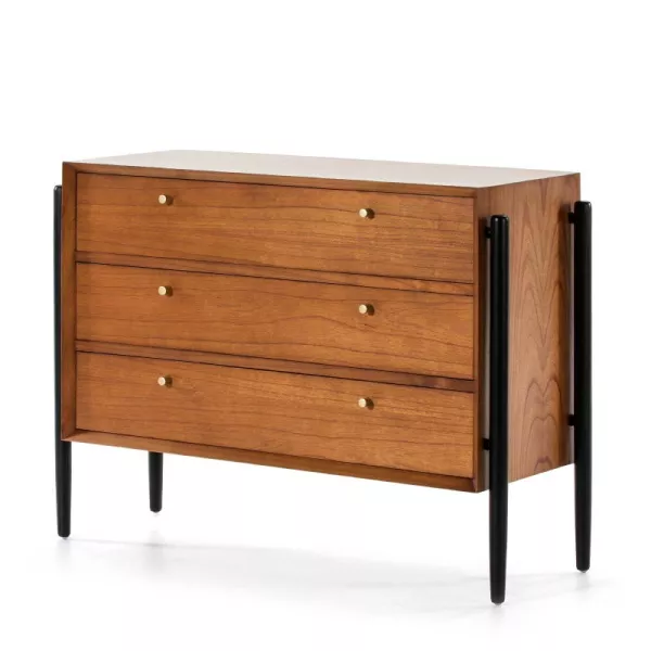 Chest Of Drawers 3 Drawers 125X45X90 Wood Brown Black to associate with Modern Dressing Table Cabinets For A Stylish Interior