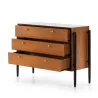 Chest Of Drawers 3 Drawers 125X45X90 Wood Brown Black to associate with Dressing Cabinets Practical And Robust Folding Dressers