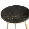 Table d'appoint, bout de canapé, bout de canapé 37x37x50 Granit Noir Métal Doré