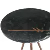 Table d'appoint, bout de canapé, bout de canapé 41x41x46 Marbre Noir Métal Doré Antique