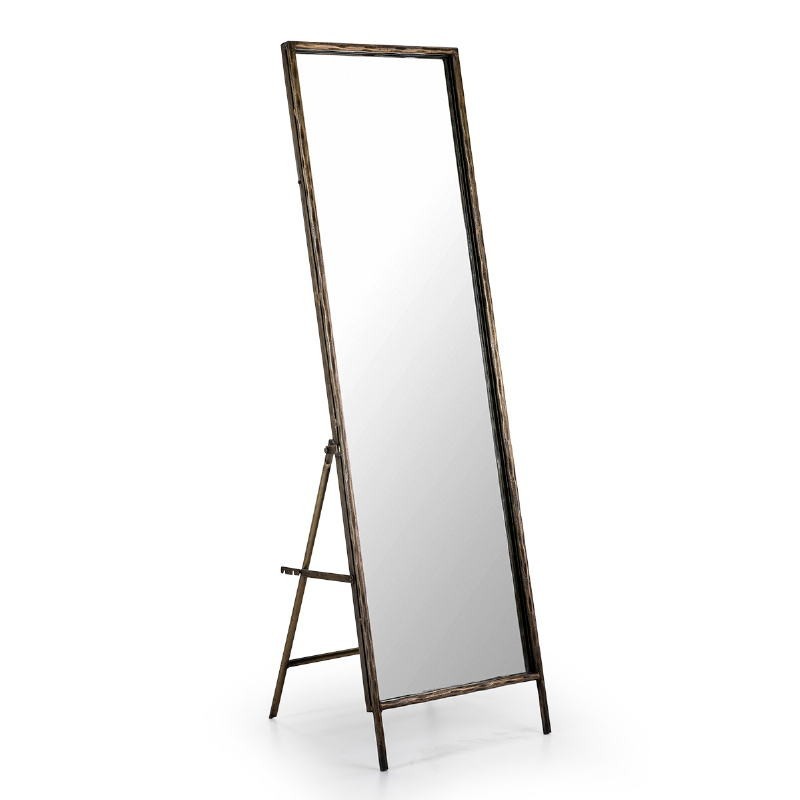 Miroir sur pied 50x7 68x170 Verre Métal Doré