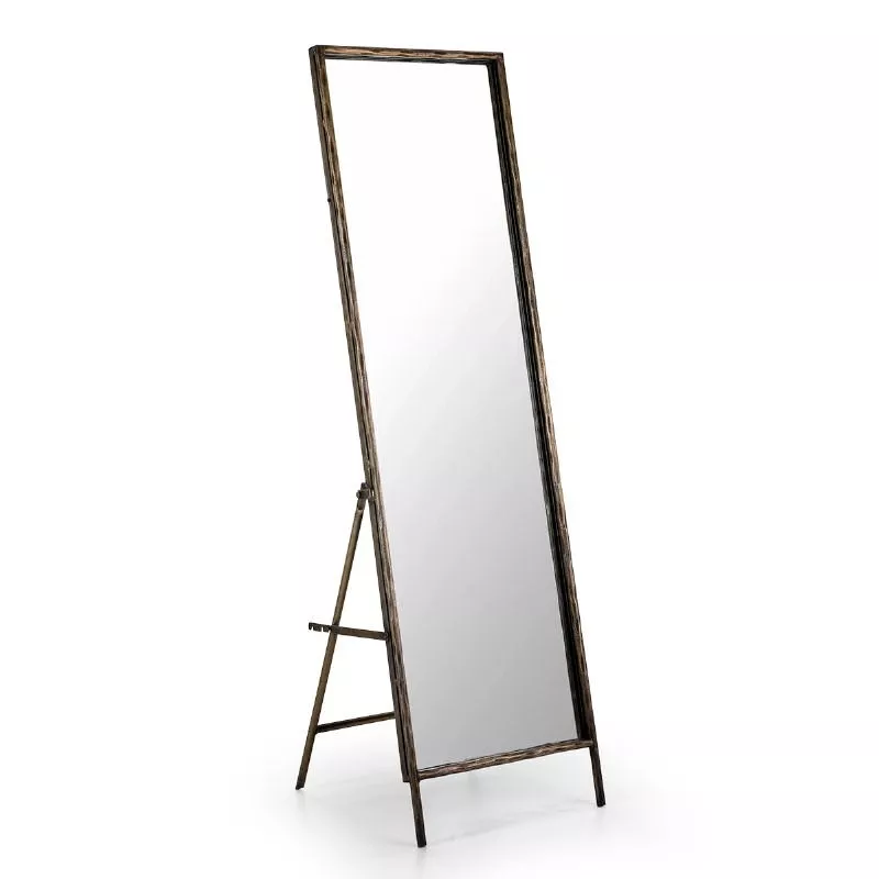 Miroir sur pied 50x7 68x170 Verre Métal Doré