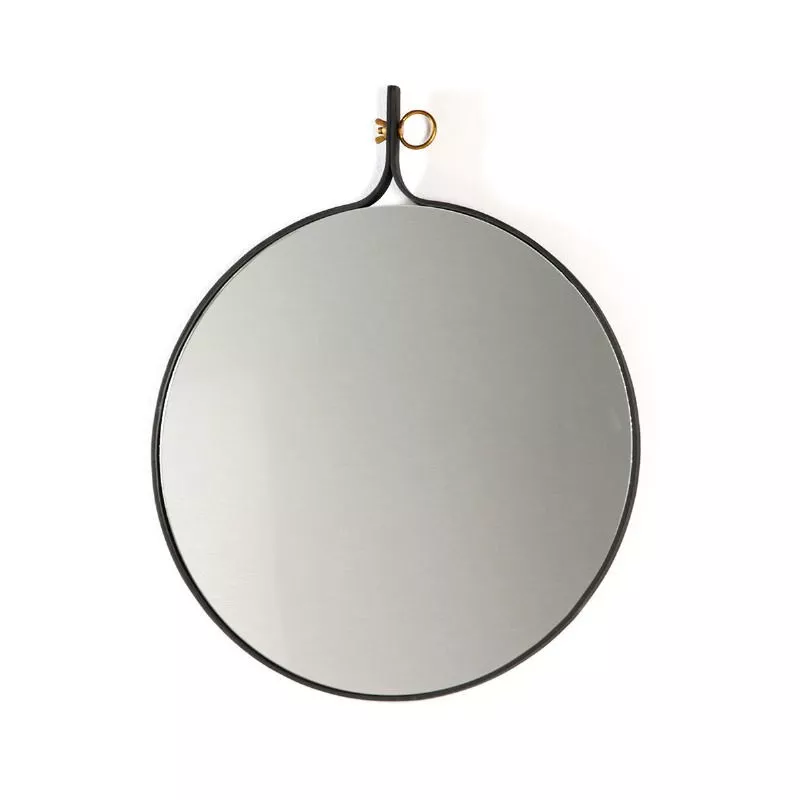 Miroir 61x3x75 Verre Métal Doré Noir