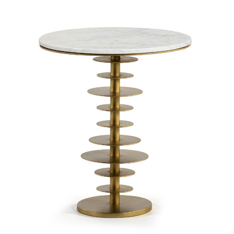 Side Table 50X50X58 Marble White Metal Golden to associate with Scandinavian Coffee Tables With a Clean Design