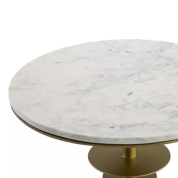 Side Table 50X50X58 Marble White Metal Golden to associate with Coffee Tables With Armrests For More Comfort