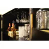 Bar 91x56x152 Bois Doré Noir Métal Noir