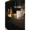 Bar 91x56x152 Bois Doré Noir Métal Noir