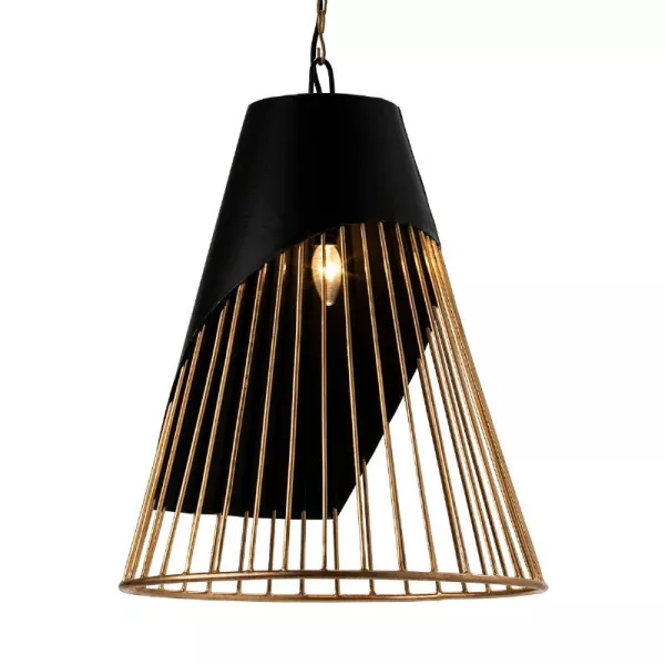 Lampe suspendue 52x52x69 Métal Doré Noir