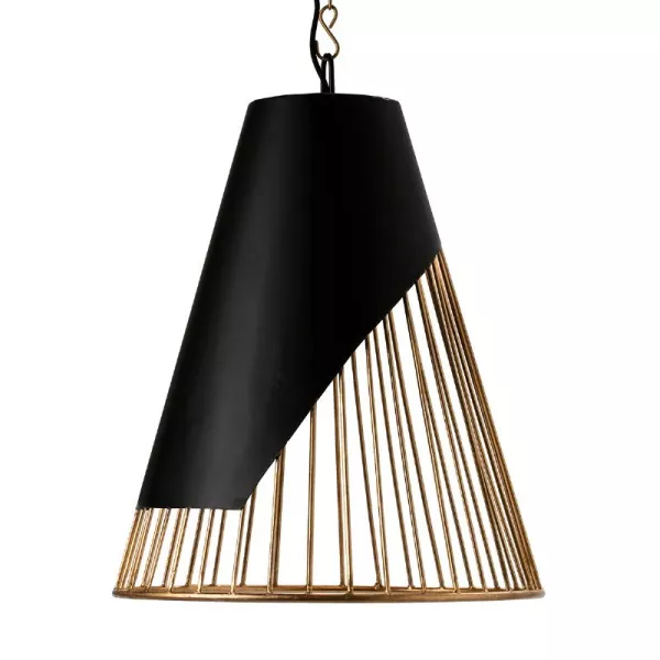 Lampe suspendue 52x52x69 Métal Doré Noir