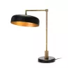 Lampe de Table 18x44x53 Marbre Noir Métal Noir Doré