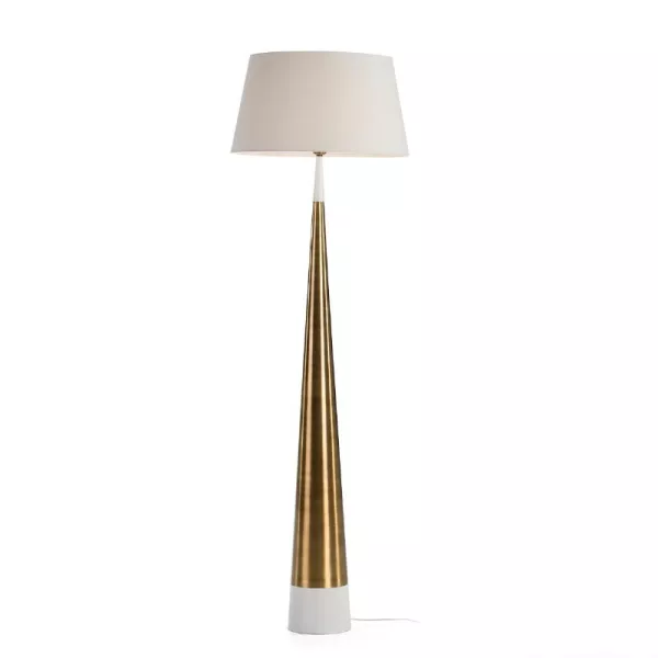 Standard Lamp Without Lampshade 18X18X140 Metal White Golden to associate with Stackable Floor Lamps to Save Space