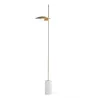 Lampadaire 30x12x167 Marbre Blanc Métal Doré