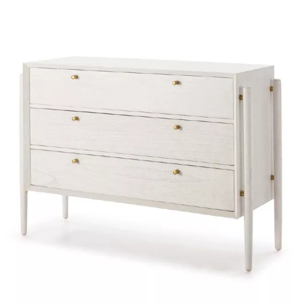 Commodes 3 tiroirs 125x45x90 Bois Blanc