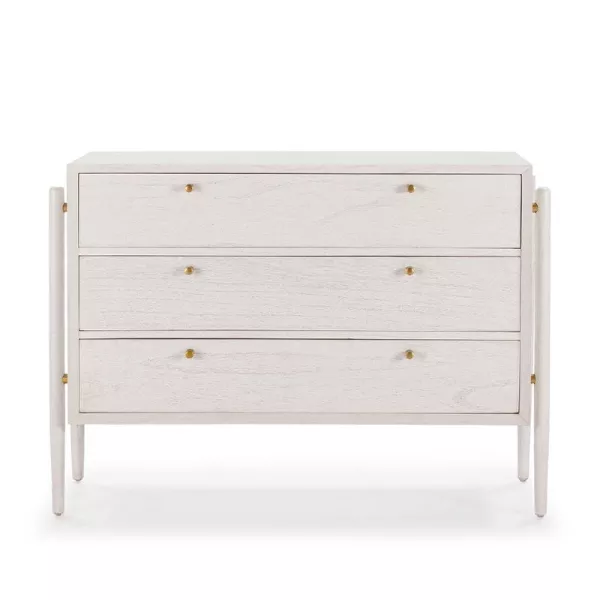 Commodes 3 tiroirs 125x45x90 Bois Blanc