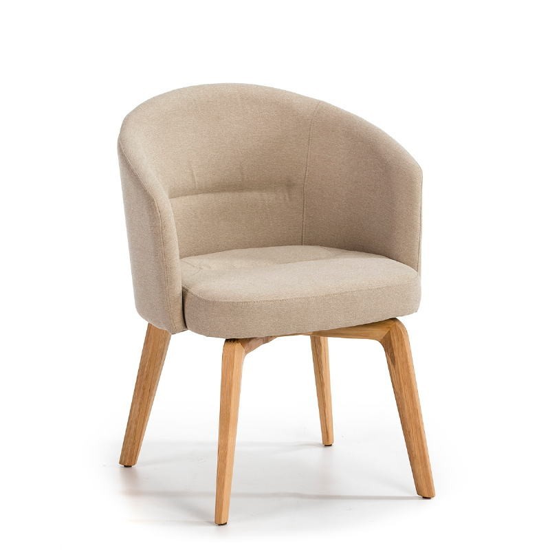 Chair 61X59X78 Wood Natural Fabric Beige to associate with Vintage Chairs For A Retro Touch