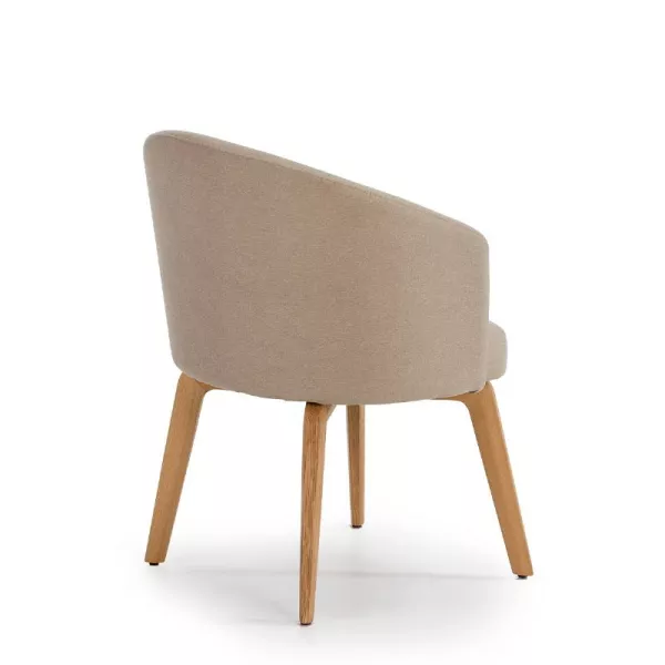 Chair 61X59X78 Wood Natural Fabric Beige to associate with Chairs With Armrests For More Comfort