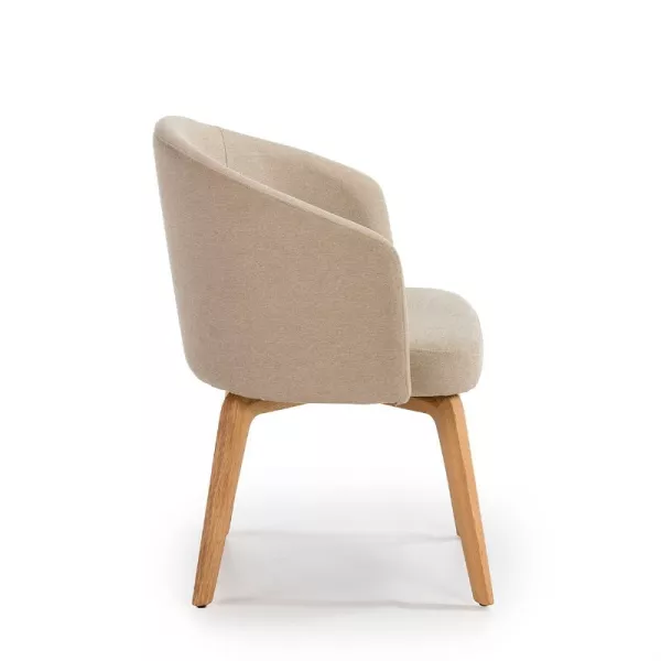 Chair 61X59X78 Wood Natural Fabric Beige to associate with Comfortable Chairs For Office