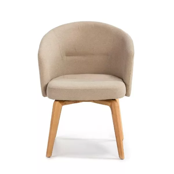 Chair 61X59X78 Wood Natural Fabric Beige to associate with Contemporary Leather Chairs