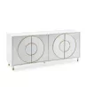 Buffet 4 portes 180x45x80 MDF Blanc Feuille d'Argent Miroir MDF Doré