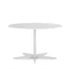 Table à Manger 125x125x75 Marbre Blanc Métal Blanc