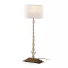 Lampe de Table 30x15x76 Métal Bois Blanc avec abat-jour Blanc