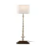 Lampe de Table 30x15x76 Métal Bois Blanc avec abat-jour Blanc