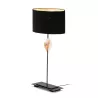 Lampe de Table 30x13x53 Nacre Métal avec abat-jour Noir Modèle 3