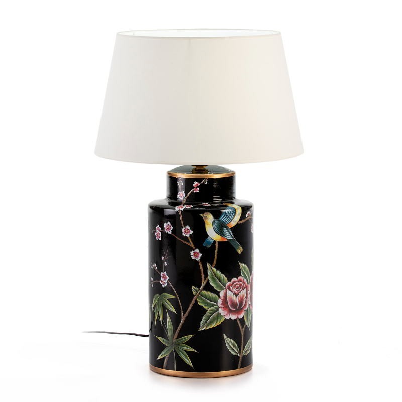 Lampe de Table sans abat-jour 24x24x50 Céramique Noir Multicouleur