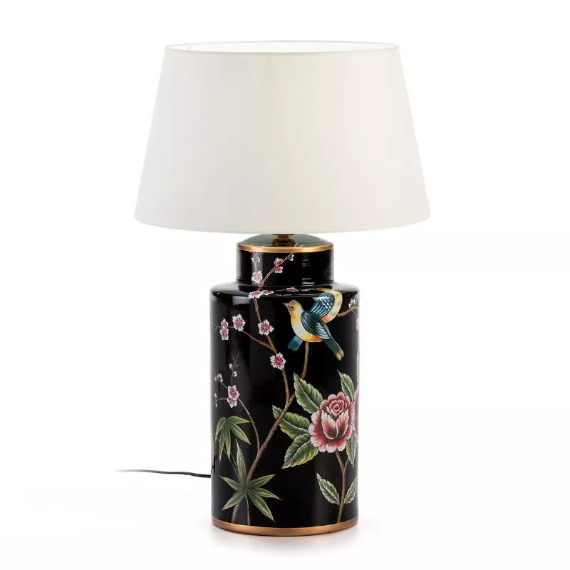 Lampe de Table sans abat-jour 24x24x50 Céramique Noir Multicouleur