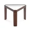 Table d'appoint, bout de canapé, bout de canapé 54x47x40 Verre Bois Marron Fonce